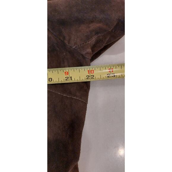 Faded Glory Vtg Large (12-14) Genuine Suede Leather Tie Front Jacket Brown - Picture 9 of 11